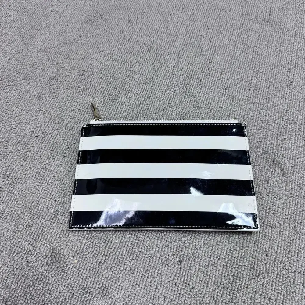 Kate Spade Pencil Case Ivory Black Striped